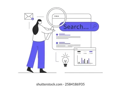 a women is searching something